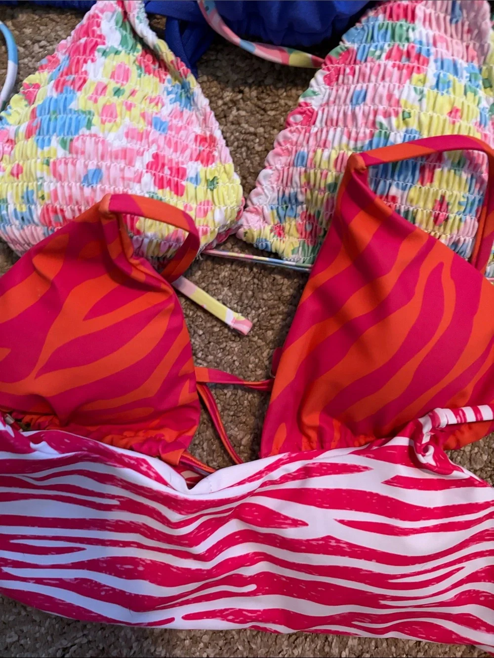 Swimwear Bundle Black and Neon Green Bikini Bottom Set and a bunch of tops